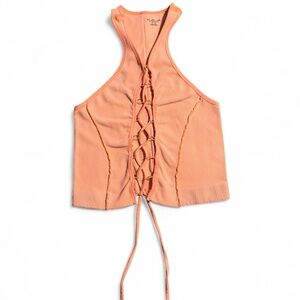Urban Outfitters Peach Lace-Up Crop Top